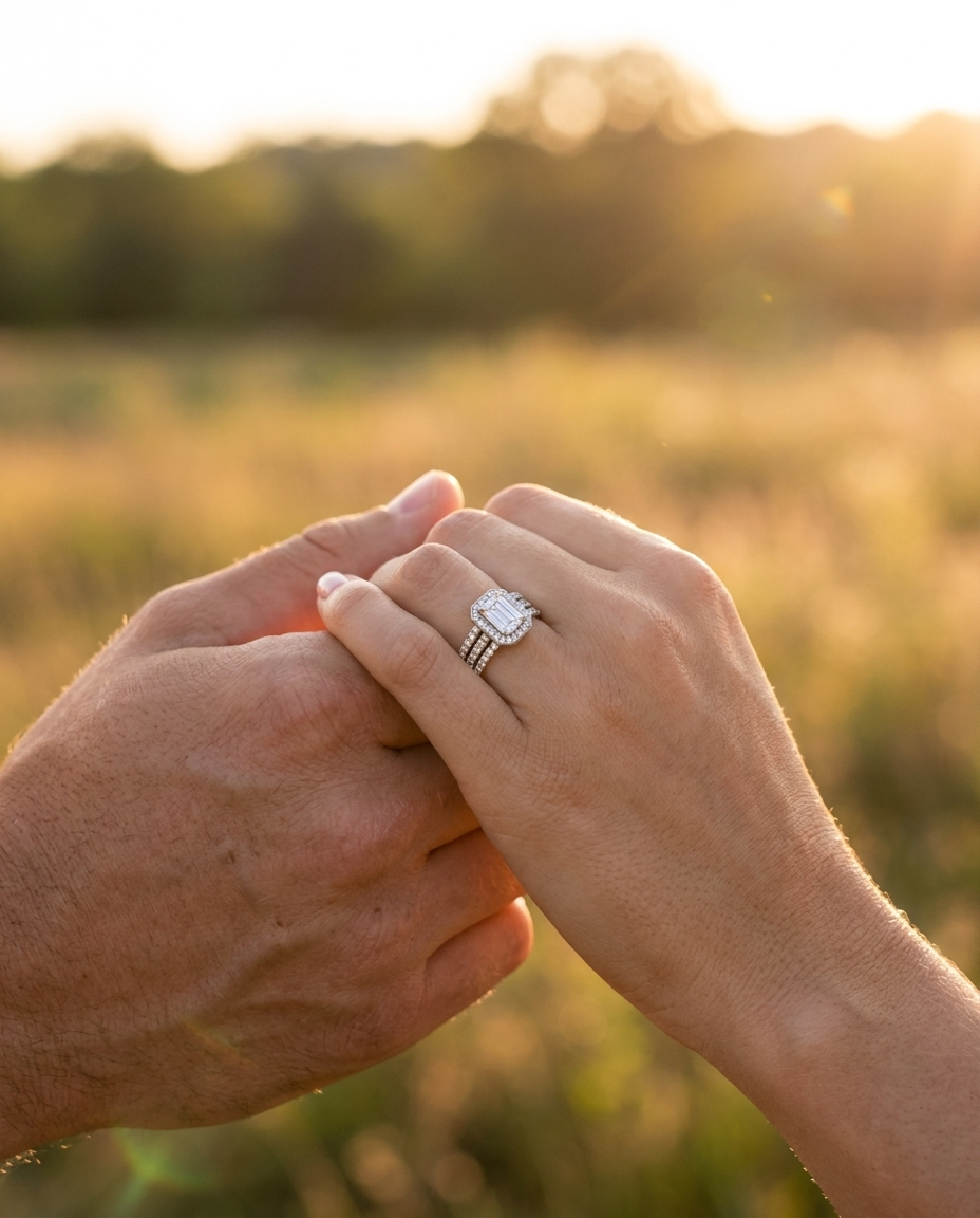 Anillo Éclat Lumière - Lifestyle romántico en pareja