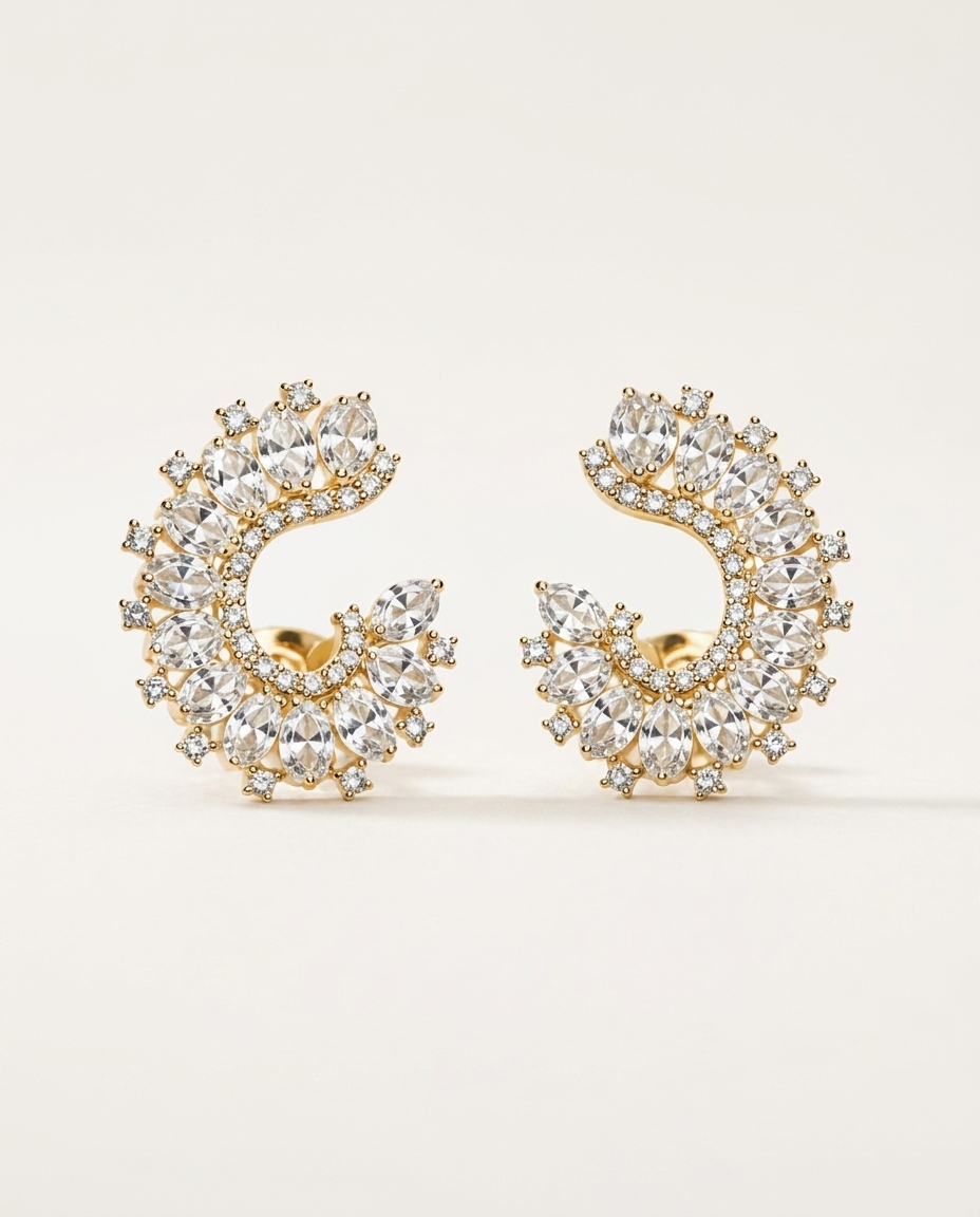 Aretes Gala Lumière - Vista frontal par simétrico