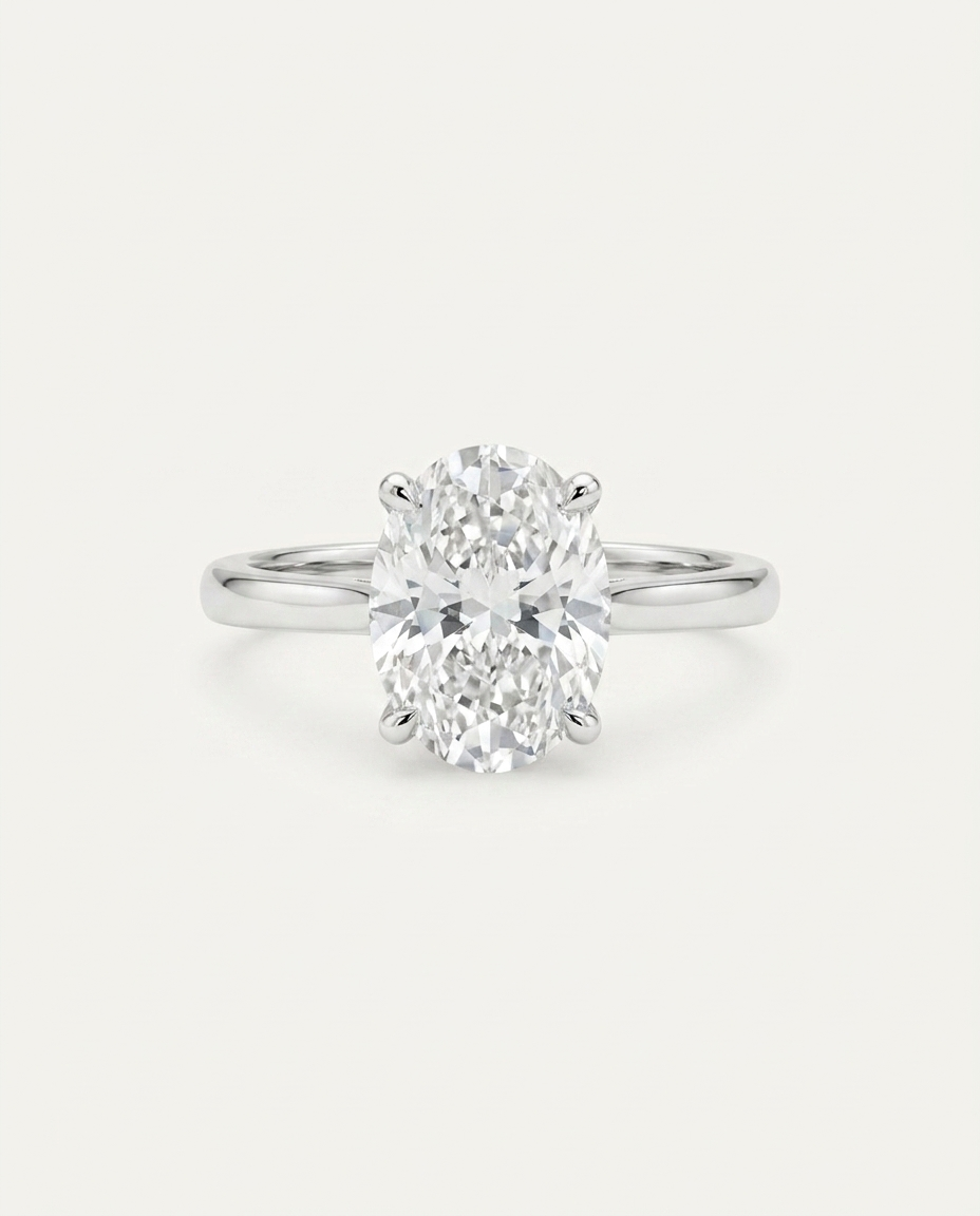 Anillo Éclat Oval - Vista frontal diamante oval