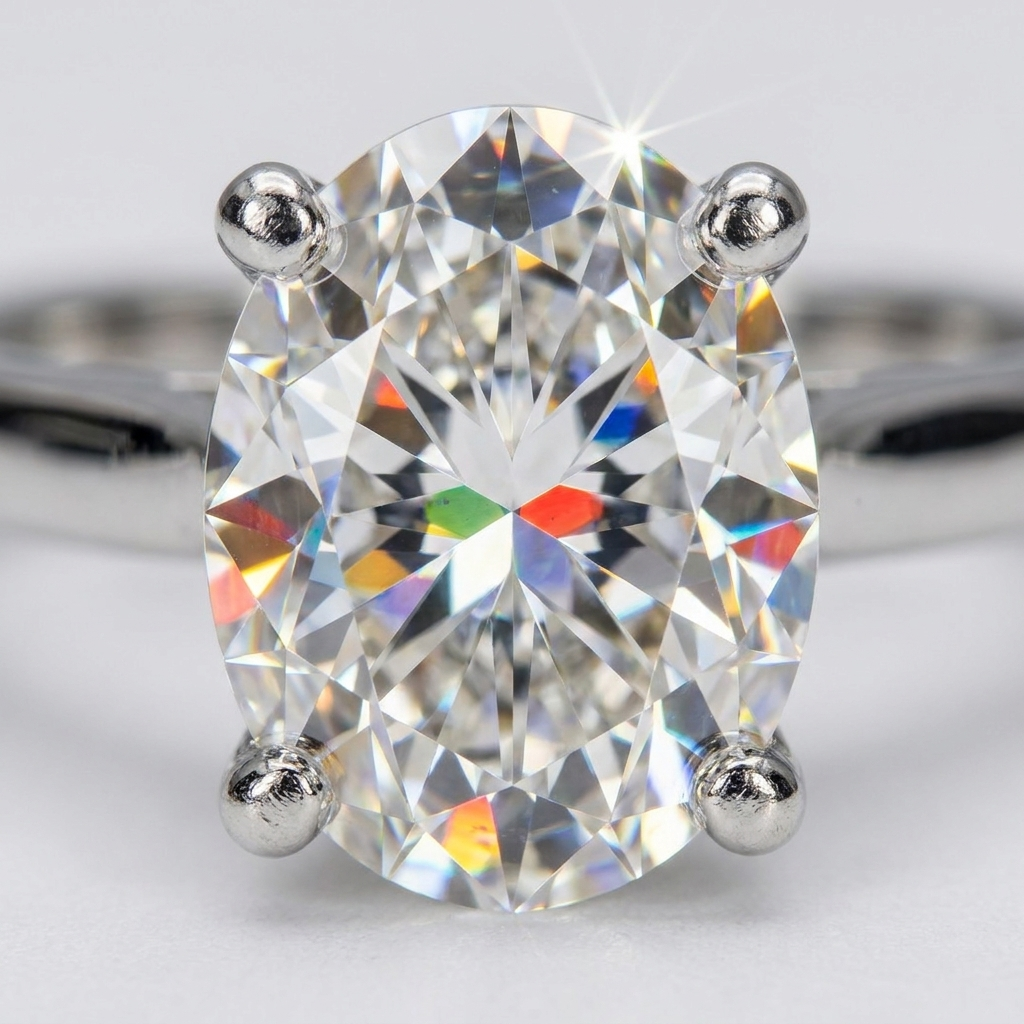 Anillo Éclat Oval - Close-up diamante corte oval