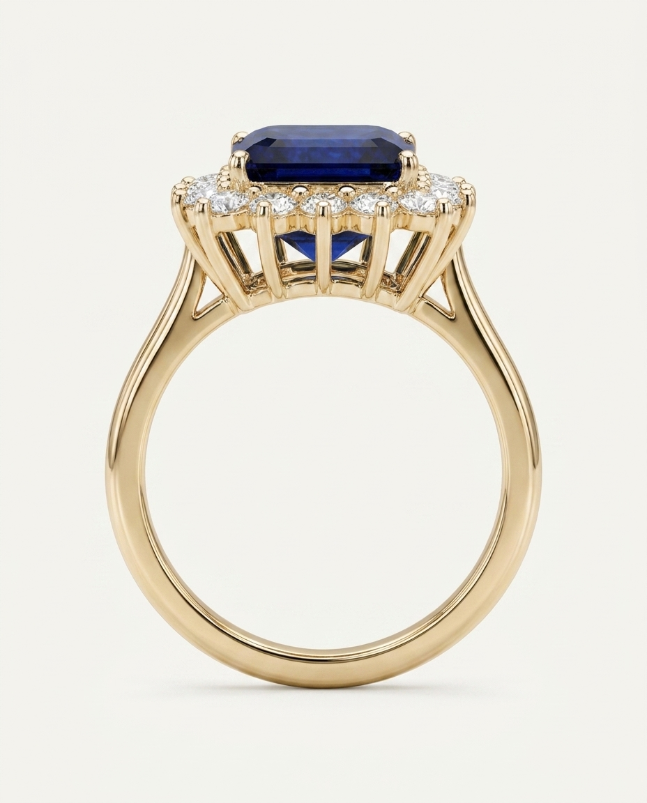Anillo Zafiro Imperial - Vista lateral perfil