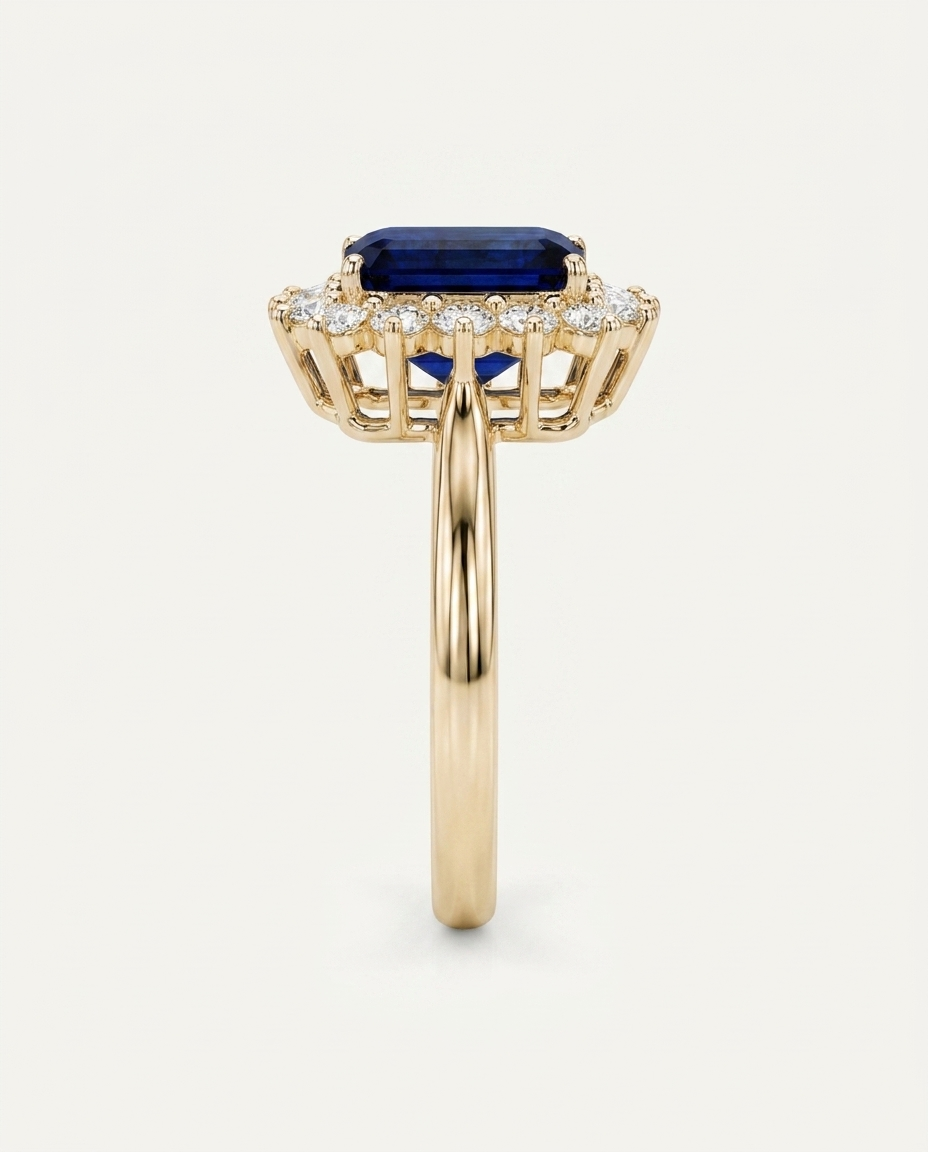 Anillo Zafiro Imperial - Vista lateral variante