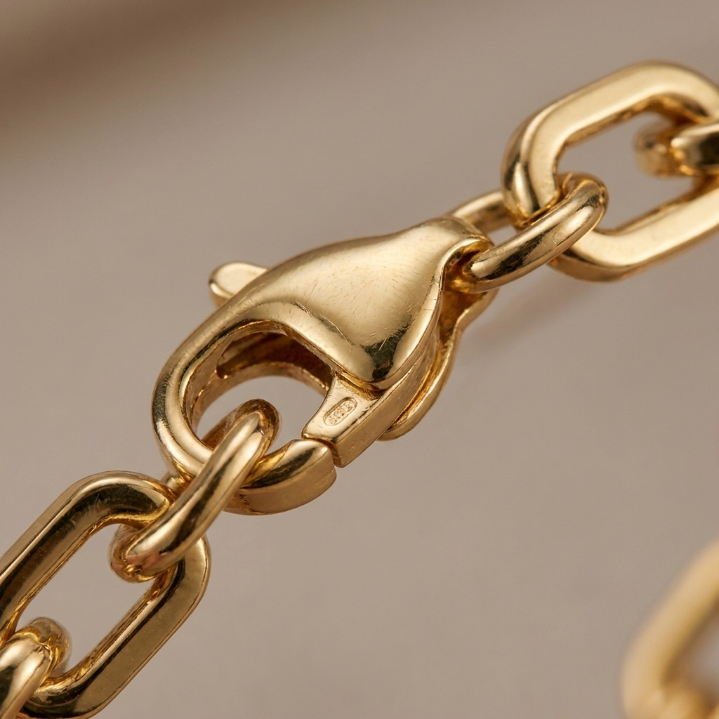 Brazalete Lien Doré - Close-up eslabones y broche oro