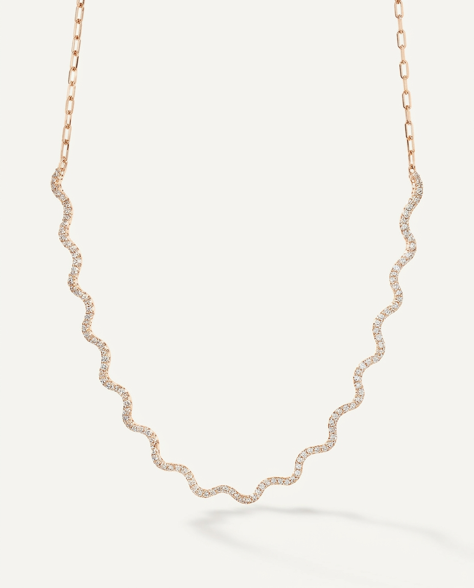 Collar Ondine Pavé - Vista frontal fondo crema