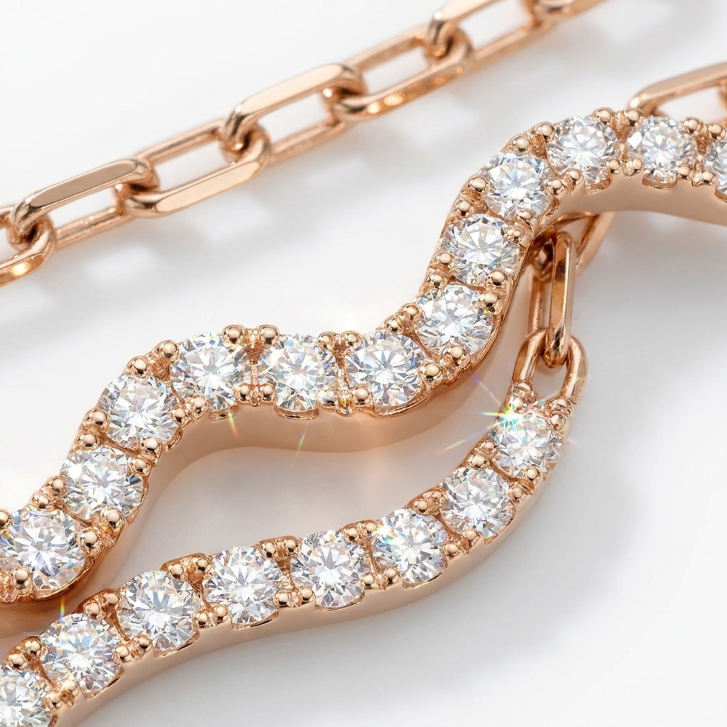 Collar Ondine Pavé - Close-up diamantes pavé