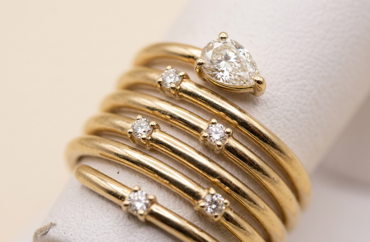 Anillo Spirale - Macro diamantes